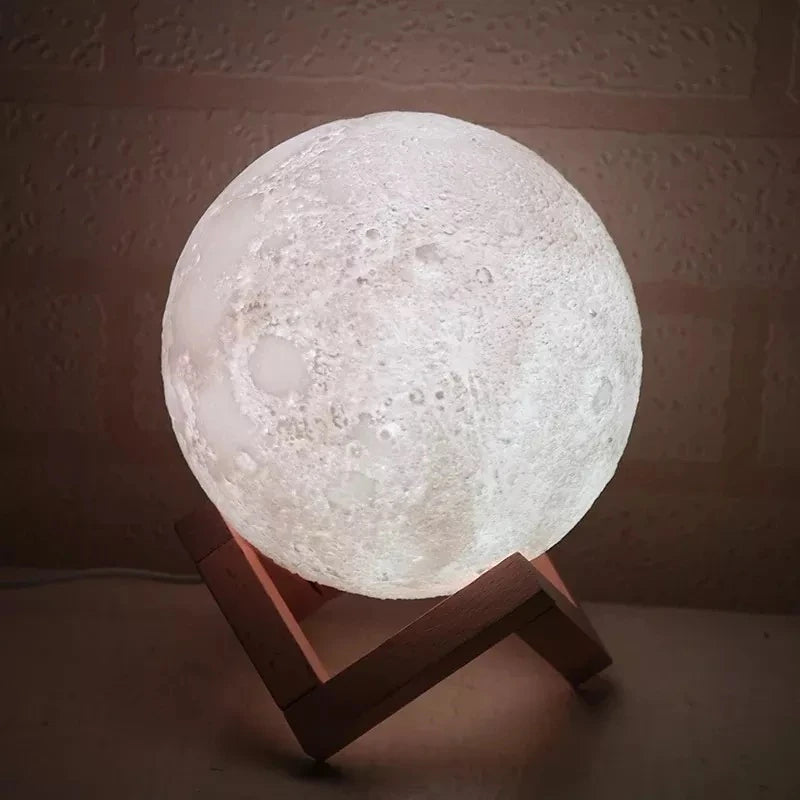 Umidificador de Ar e Luminária Abajur Lua Cheia 3D